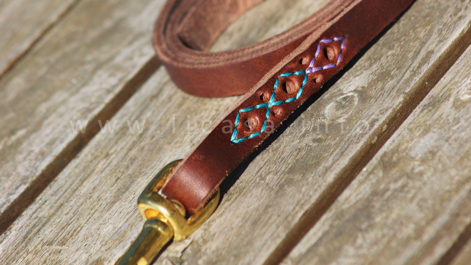 Fettlederleine mit dekorativerSattlernaht